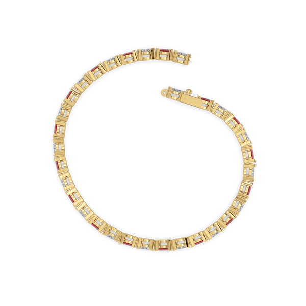 Crimson Arc - Lab Grown Diamond Tennis Bracelet - Lukson