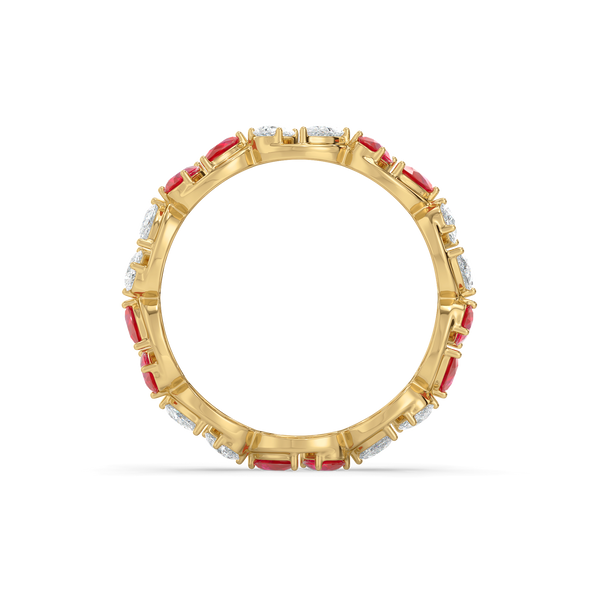 Lukson Crimson Arc Pure Gold Lab Grown Diamond Eternity Ring Online