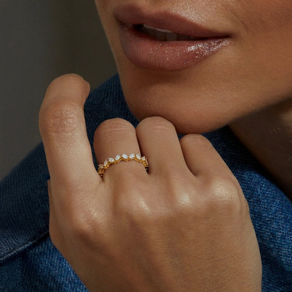 Pear Rhythm - Pure Gold Lab Diamond Solitaire Ring