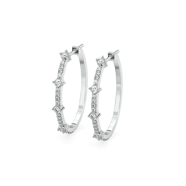 Lukson Sparkline Pure Gold Lab Grown Diamond Huggies