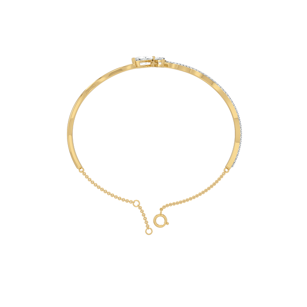 Marquise Drama - Pure Gold Lab Diamond Bangle