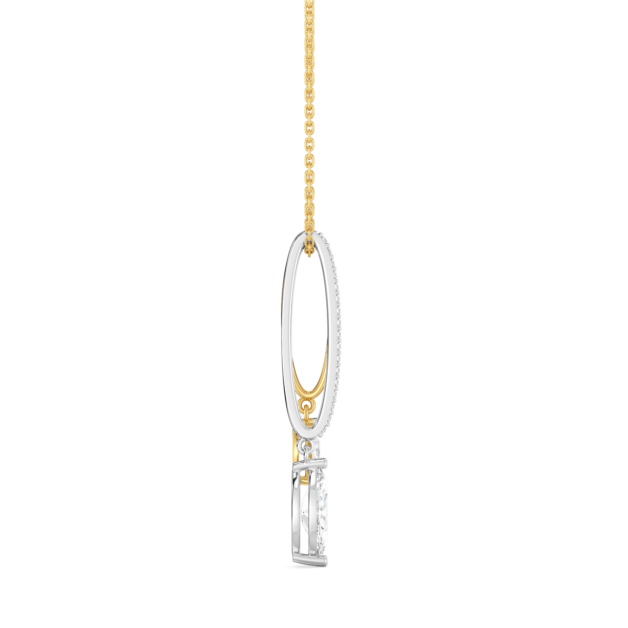 Marquise Drama - Pure Gold Lab Diamond Pendant
