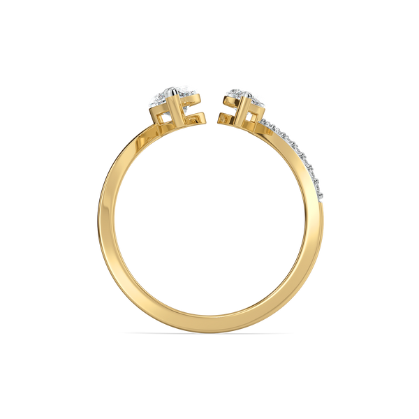 Lukson Marquise Drama Pure Gold Lab Grown Diamond Ring for Women