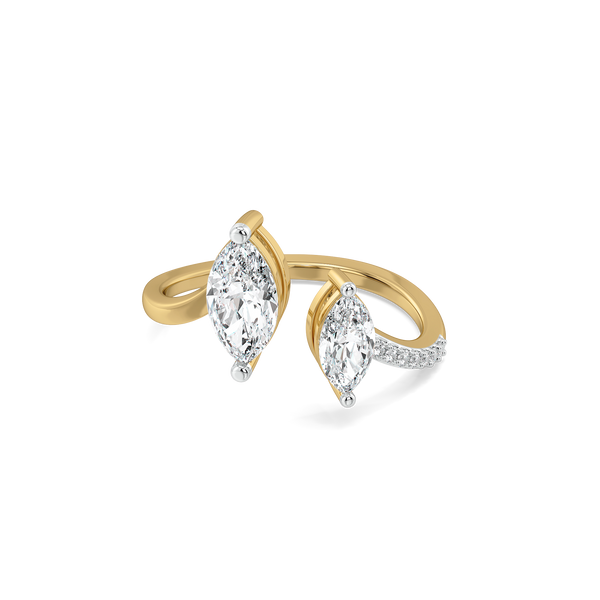 Lukson Marquise Drama Pure Gold Lab Grown Diamond Ring