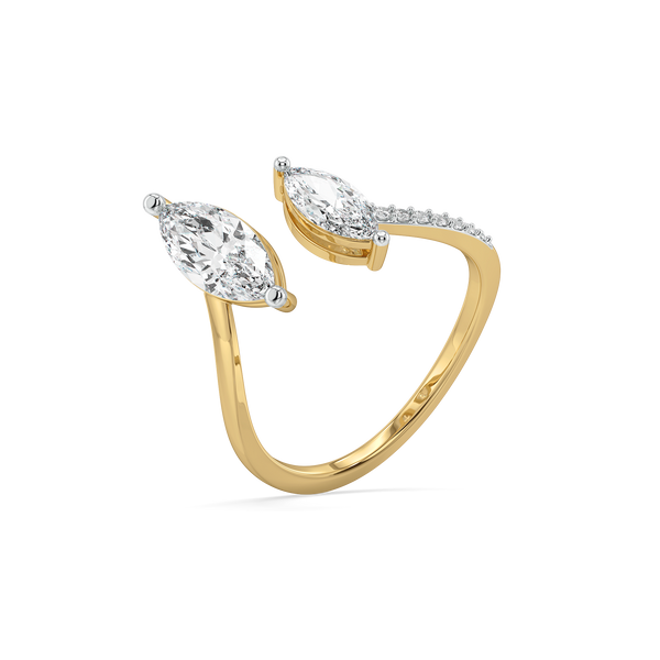 Lukson Marquise Drama Pure Gold Lab Grown Diamond Ring Online