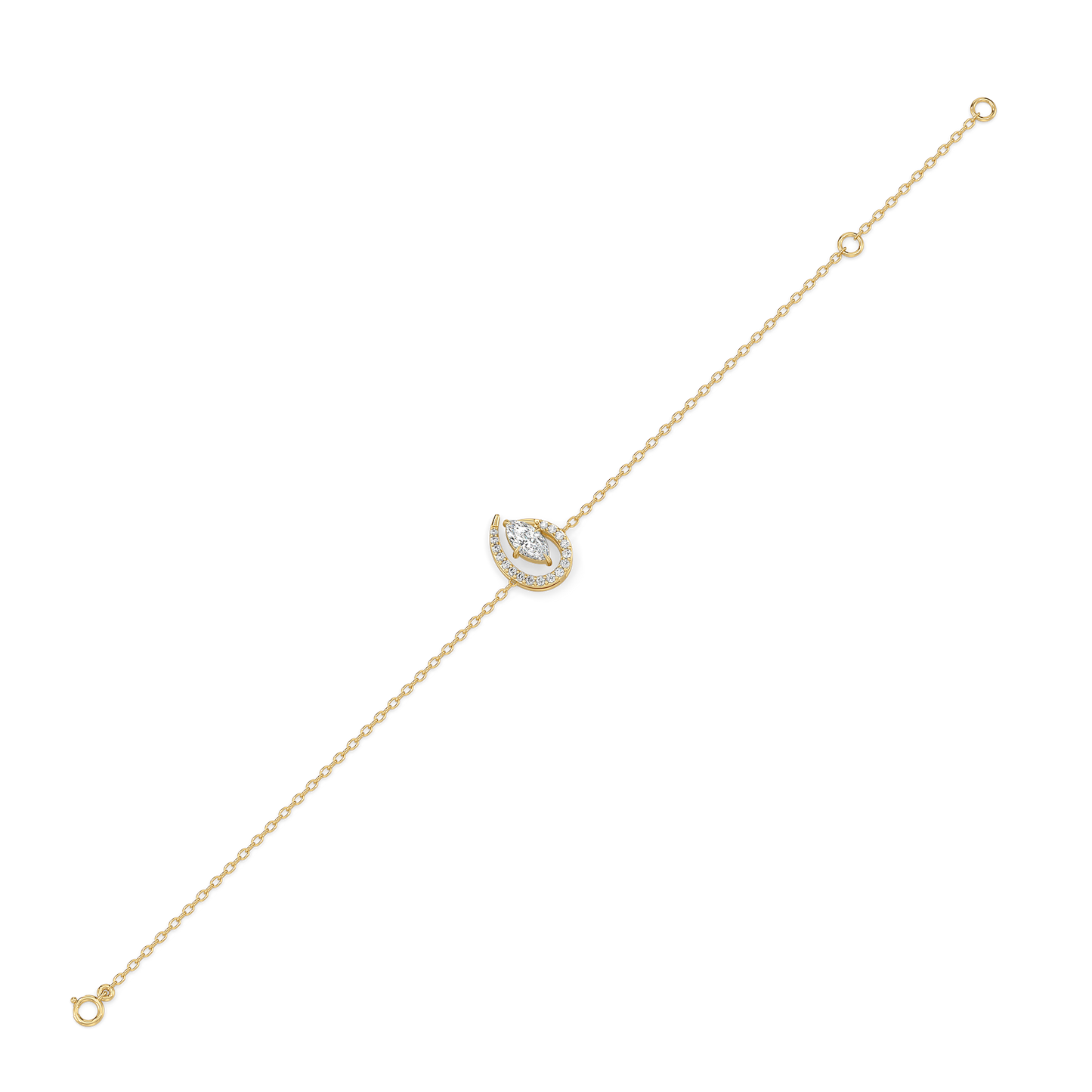 Queen in Marquise - Pure Gold Lab Diamond Bracelet