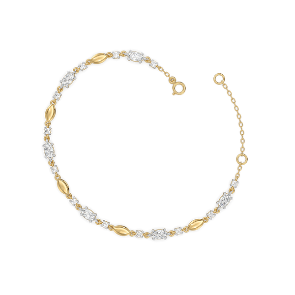 Draped in Marquise - Pure Gold Lab Grown Diamond Bracelets Online - Lukson
