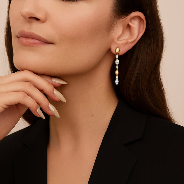 Draped in Marquise Lab Grown Diamond Earrings for Women - Lukson