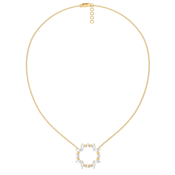 Lukson Certified Marquise Pure Gold Lab Grown Diamond Necklace