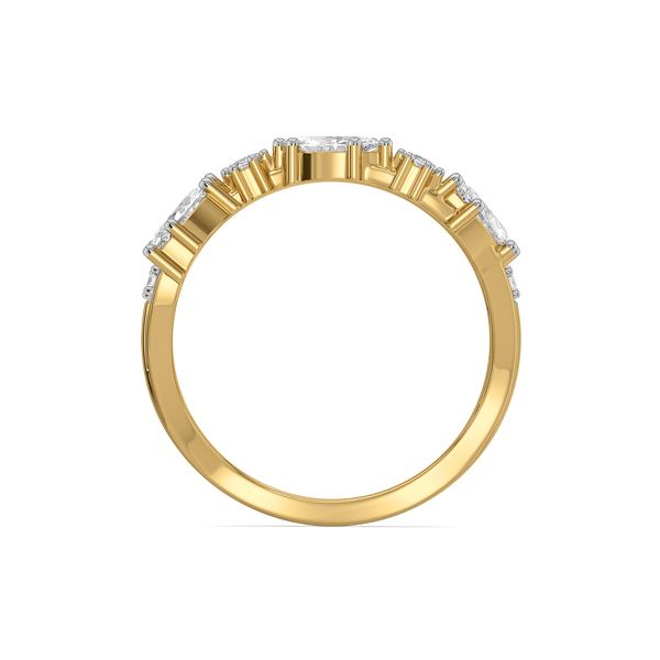 Lukson Draped in Marquise Cut Gold Lab Grown Diamond Ring