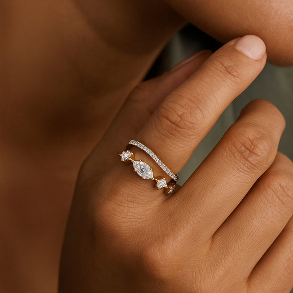 Lukson Draped in Marquise Gold Lab Grown Diamond Ring Online