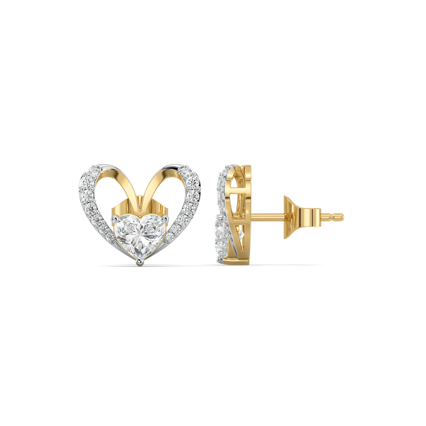 Lukson | Tied in Love 14K Gold Lab Grown Diamond Solitaire Stud Earrings