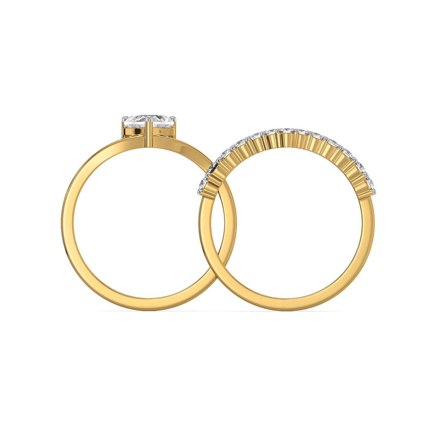 Twinkle Heart - Pure Gold Lab Diamond Stack Ring