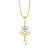 Little Bow Heart - Pure Gold Lab Diamond Pendant