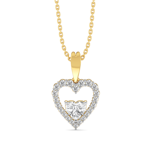 Twinkle Heart - Pure Gold Lab Diamond Pendant