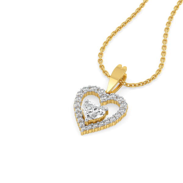 Twinkle Heart - Pure Gold Lab Diamond Pendant