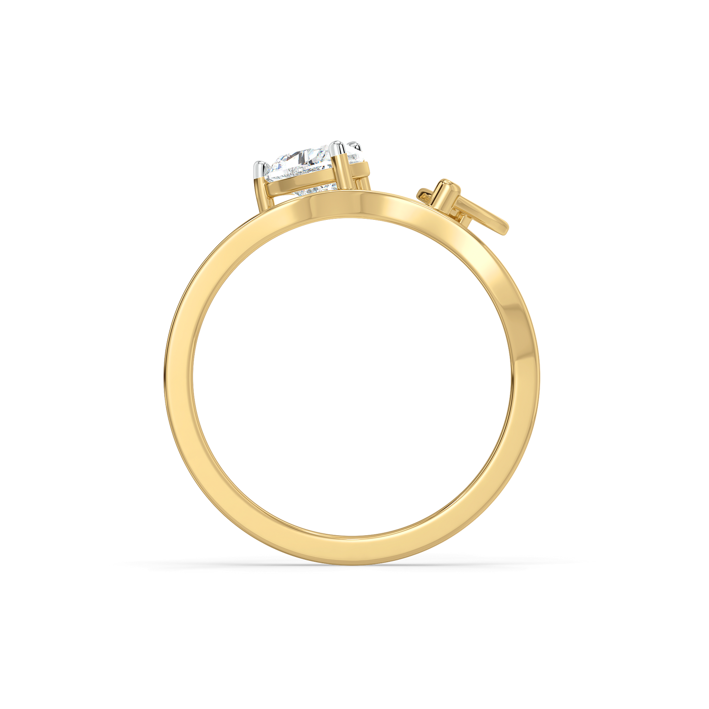 Little Bow Heart - Pure Gold Lab Diamond Ring