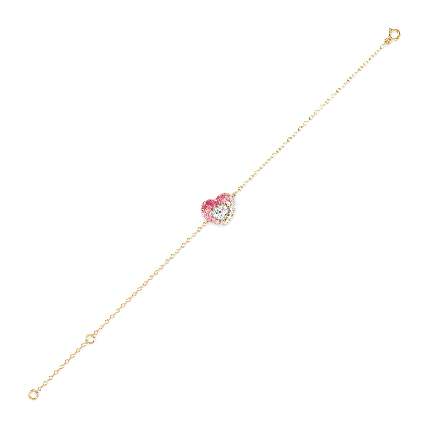 Rosé Heart - Pure Gold Lab Diamond Bracelet