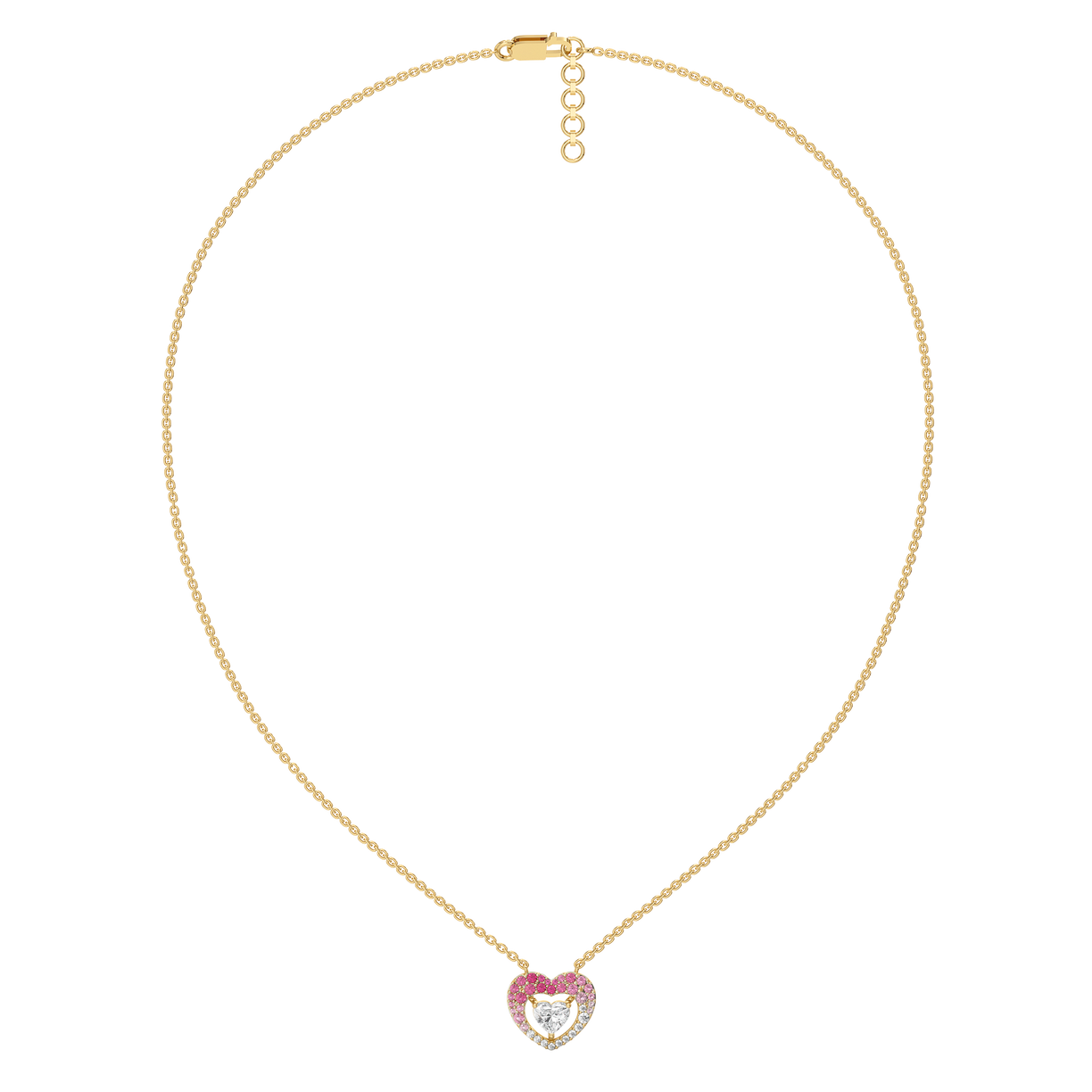 Rosé Heart - Pure Gold Lab Diamond Necklace