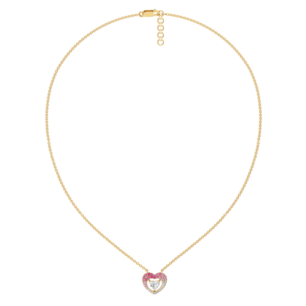 Rosé Heart - Pure Gold Lab Grown Diamond Necklace for Women - Lukson