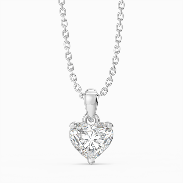 Snowed Heart - Pure Gold Lab Diamond Pendant