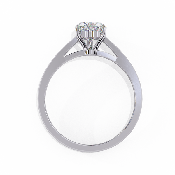 Lukson Snowed Heart Gold Lab Grown Diamond Solitaire Ring