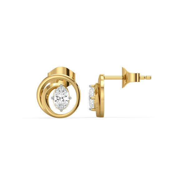 Buy Oval Serenity Pure 14k Gold Lab Grown Diamond Earrings for Women- Lukson