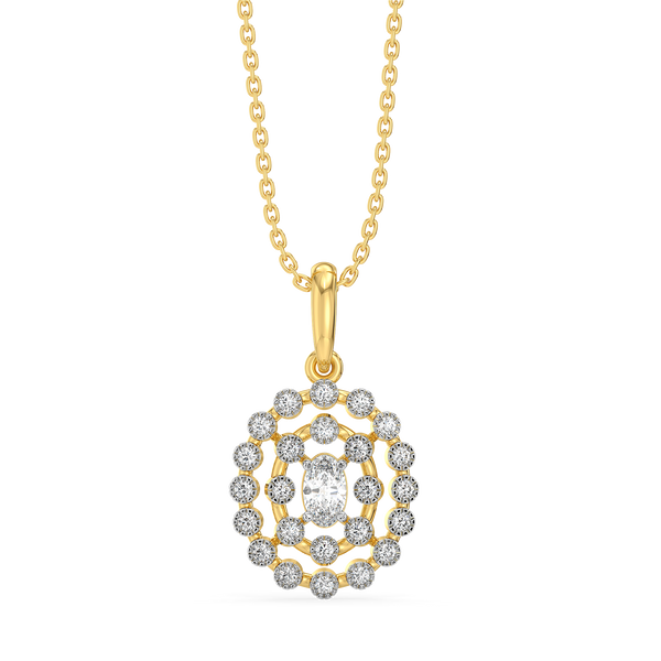Oval Radiance - Pure Gold Lab Diamond Solitaire Pendant