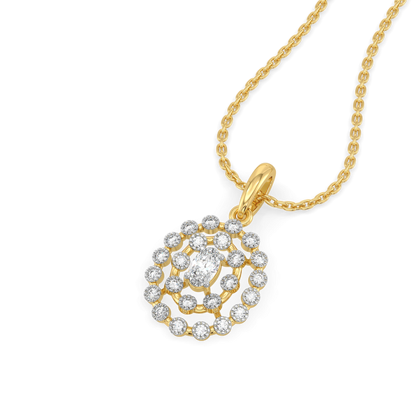 Oval Radiance - Pure Gold Lab Diamond Solitaire Pendant