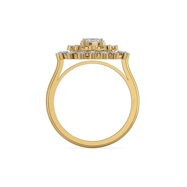 Lukson Oval Cut Gold Lab Diamond Solitaire Ring in India