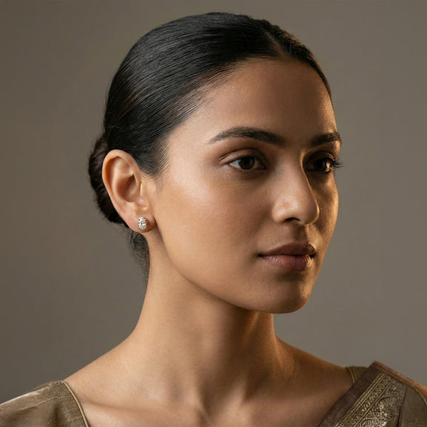 Elegant Oval - Pure Gold Lab Diamond Solitaire Earrings