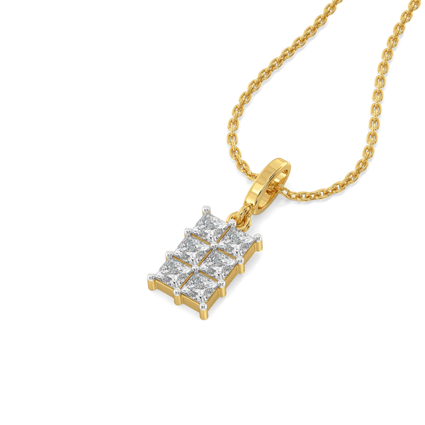 Crown Square - Pure Gold Lab Diamond Pendant
