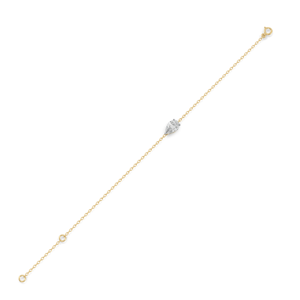Feathered Pear - Lab Grown Diamond Solitaire Bracelet Online- Lukson