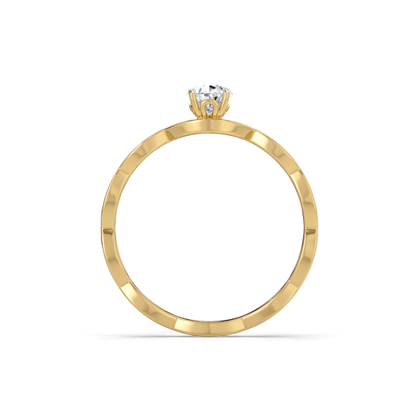 Lukson Pear Cut 14K Gold Lab Diamond Solitaire Ring Online