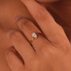 Lukson Pear Cut Pure Gold Lab Diamond Solitaire Ring in India