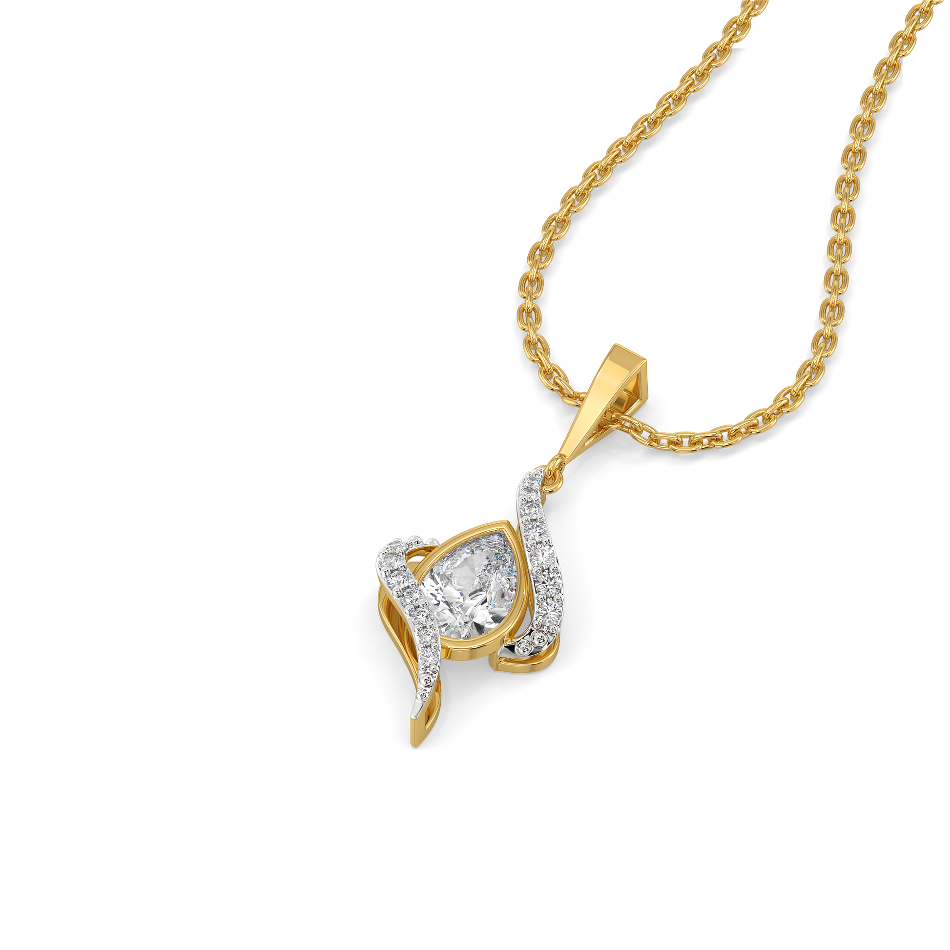 Threaded in Pear - Pure Gold Lab Diamond Solitaire Pendant