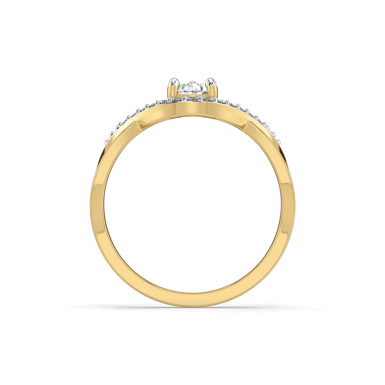 Threaded in Pear - Pure Gold Lab Diamond Solitaire Ring