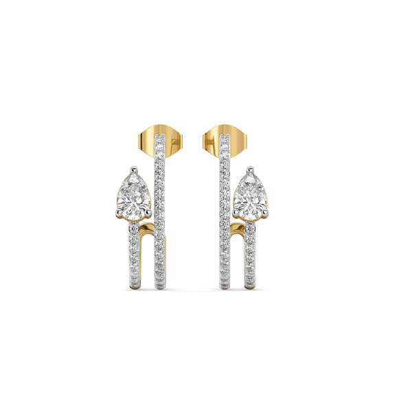 Lukson lab grown diamond with gold hoops earrings