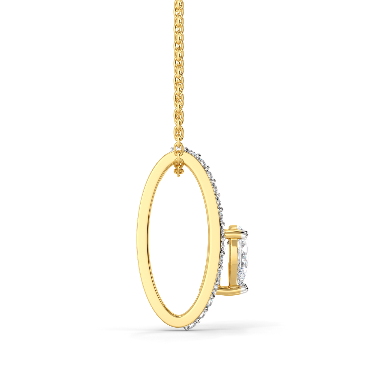 Soft Pearline - Pure Gold Lab Diamond Solitaire Pendant