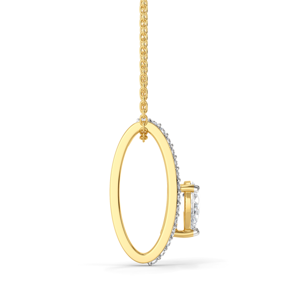 Soft Pearline - Pure Gold Lab Diamond Solitaire Pendant