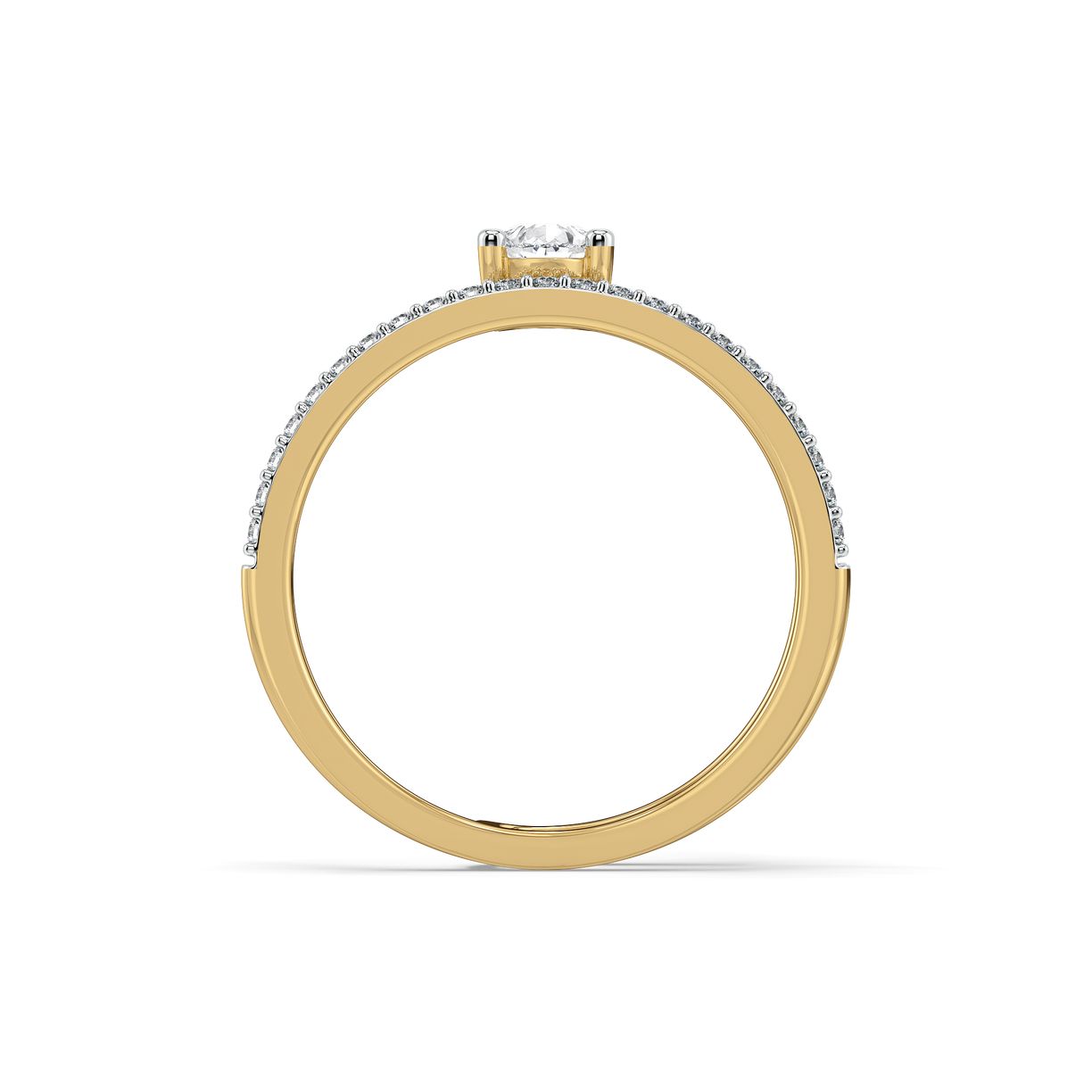 Soft Pearline - Pure Gold Lab Diamond Solitaire Ring