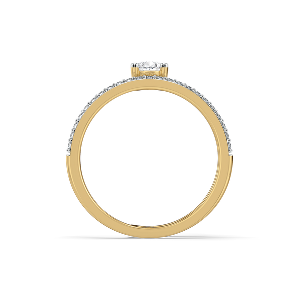 Lukson Pearline 14K Gold Lab Diamond Solitaire Ring for Women