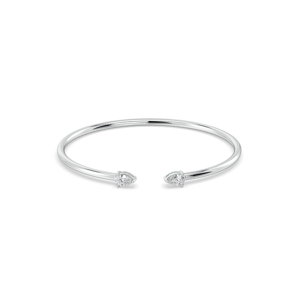 Sway in Pear - Pure Gold Lab Diamond Solitaire Bangle