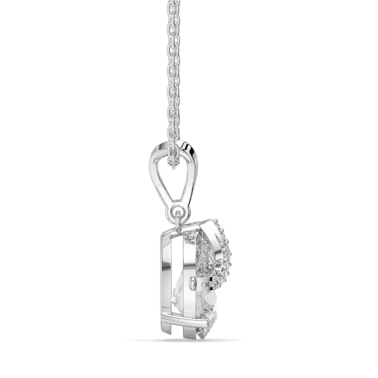 Overlaced in Pear - Pure Gold Lab Diamond Solitaire Pendant