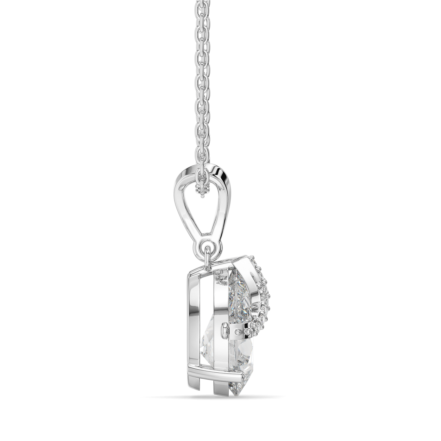Overlaced in Pear - Pure Gold Lab Diamond Solitaire Pendant
