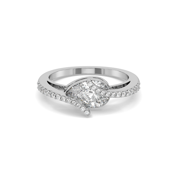 Lukson Overlaced in Pear 14K Gold Lab Diamond Solitaire Ring in India