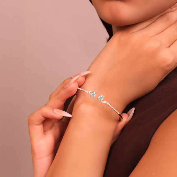 Forever Emerald - Pure Gold Lab Diamond Solitaire Bangle