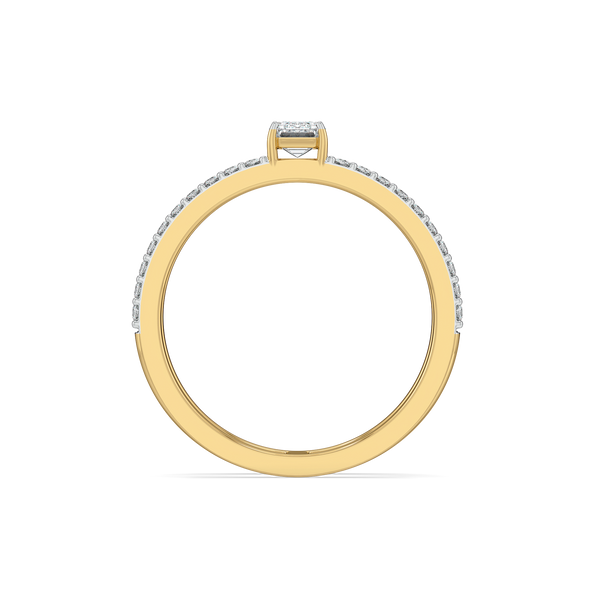 Lukson Emerald Pure Gold Lab Grown Diamond Solitaire Ring in India