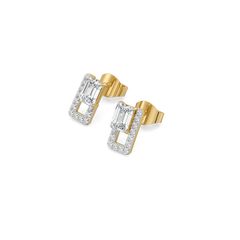 Forever Emerald - Pure Gold Lab Diamond Solitaire Earrings