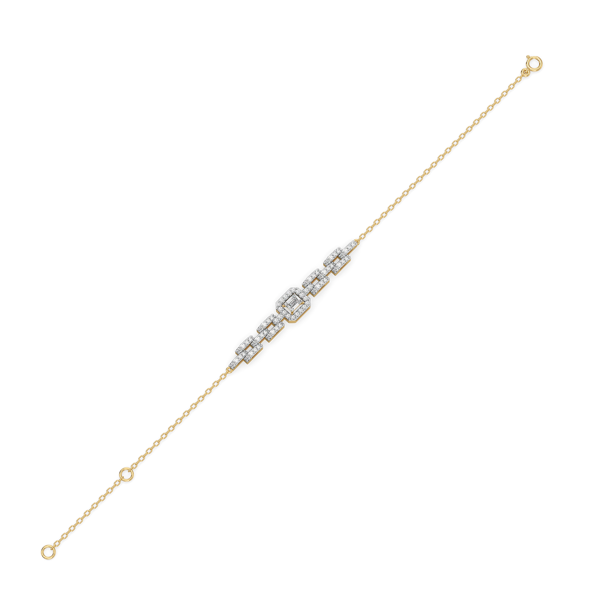 Lady in Emerald - Pure Gold Lab Diamond Solitaire Bracelet